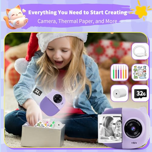 Kids' Instant Print Camera with 1080P Video - Educational Gift