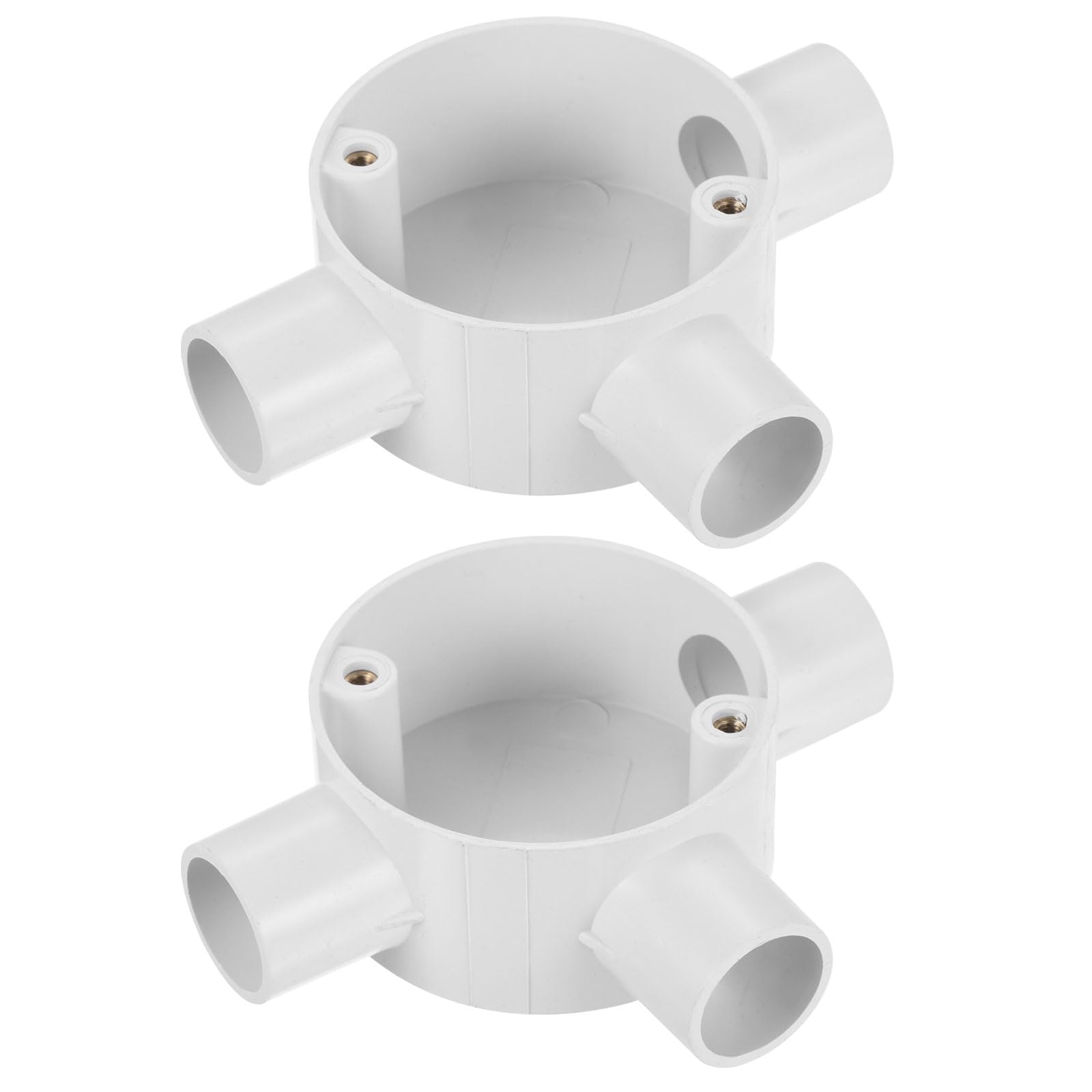 sourcing map 2Pcs PVC Conduit Box Junction Box 3 Way 20mm M4 x 0.7 Waterproof for Electronic Projects