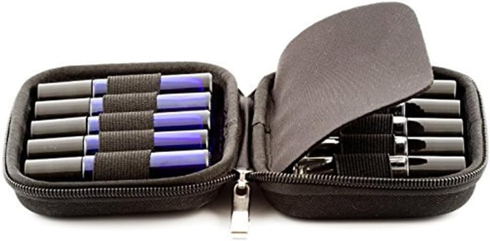 FRCOLOR 10 Bottle Essential Oil Storage Box Portable Travel Case Shockproof Zipper Organizer Compact Holder for Home and on-the-Go