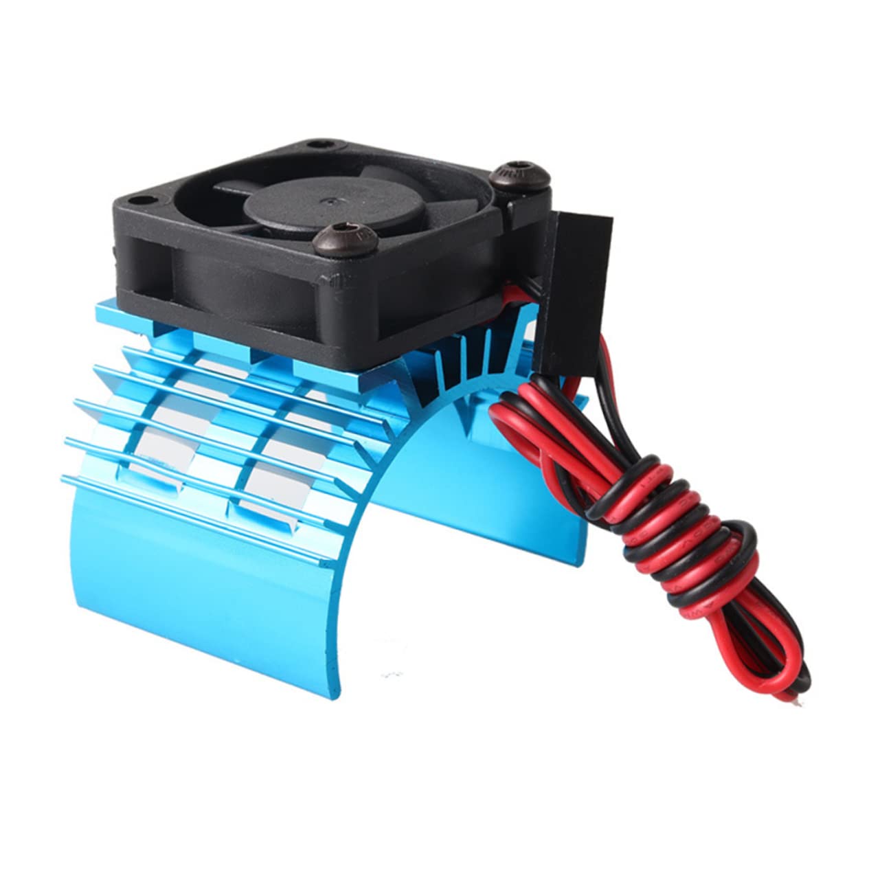Lurrose Rc Car Motor Heat Sink System with Cooling Fan Durable Heatsink Compatible with Brush Motors Blue