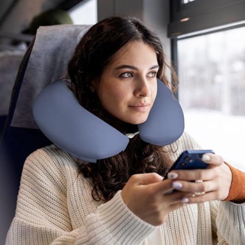 Almohada viscoelástica negra talla única de viaje miniatura 6