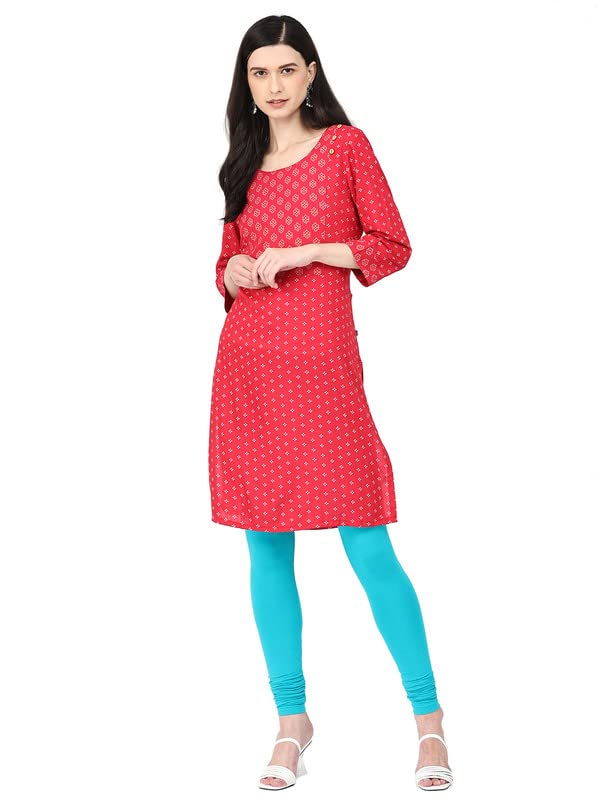 Image of Robinbosky Cotton Churidhar Leggings for Women - Stylish, Stretchable & Flattering Fit for All-Day Comfort