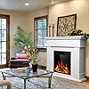 43” Electric Fireplace Mantel Freestanding Electric Fireplace, Remote Control, Adjustable Led Flame, 750W/1500w PEARLWHITE #5