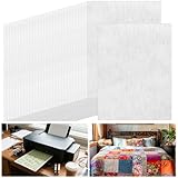 CrystalSylara 30 Sheets Printable Fabric Sheets 8.5 x 11 Inches Label Fusible Fabric Sheet Quilt Label Fabrics Sheet for Inkjet Printer Patchwork Quilting Handcraft Fabrics Sewing Project