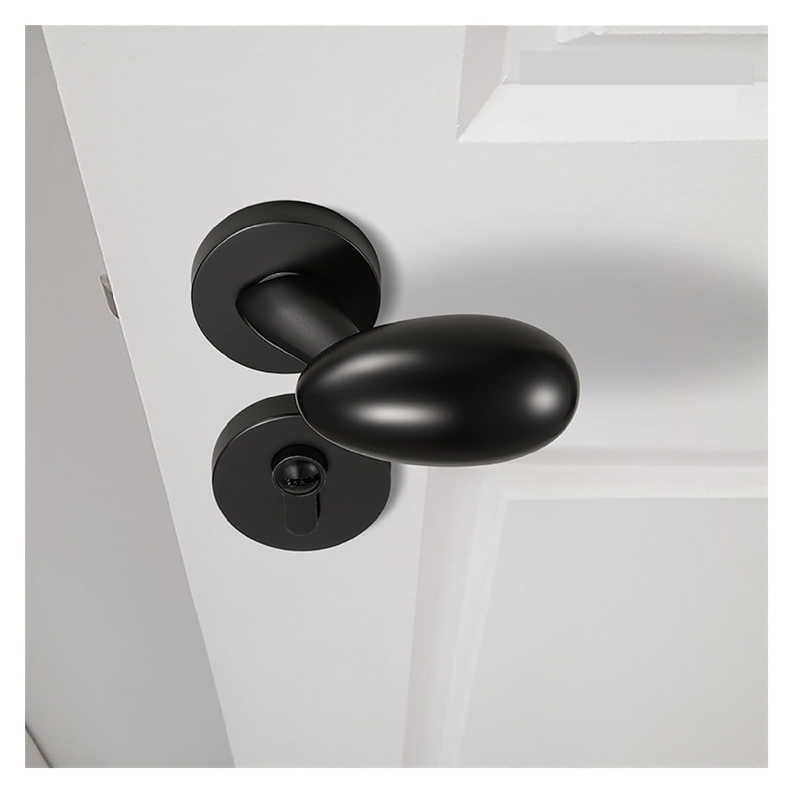 Serrure de porte intérieure noire avec mécanisme magnétique silencieux pour chambre