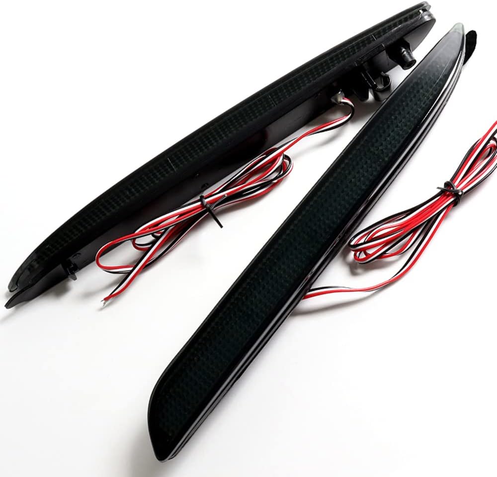 Smoke Lens Full LED Rear Bumper Reflector Lights Compatible with 2010-2013 Mazda 3, Turn Signal Lights & Rear Fog Lamps, 2011 2012, Back Bumper Stop Brake Lights