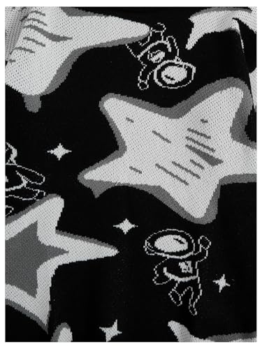 Men's Graphic Oversized Sweater Star Long Sleeve Crewneck Knitted Pullovers3