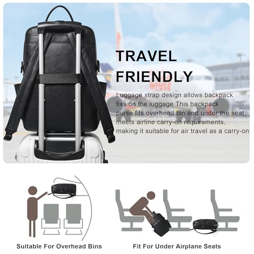 Mroede PU Leather Laptop Backpack