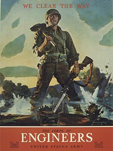 WWII Print - WE CLEAR THE WAY � ENGINEERS - 8.5"x11", Gloss Finish
