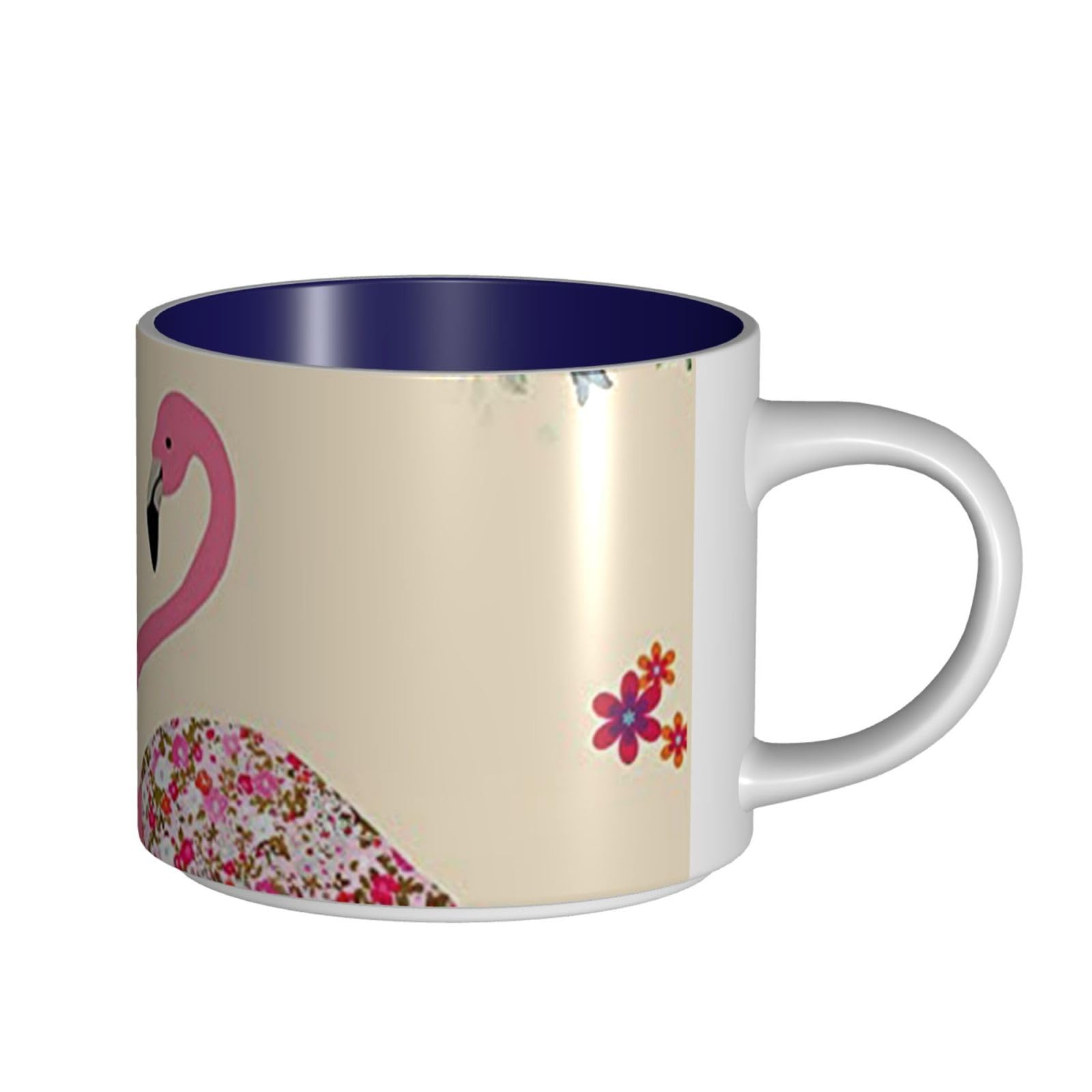 Flamingi i kwiaty drukowane kubki ceramiczne o dużej pojemności kubek do kawy
