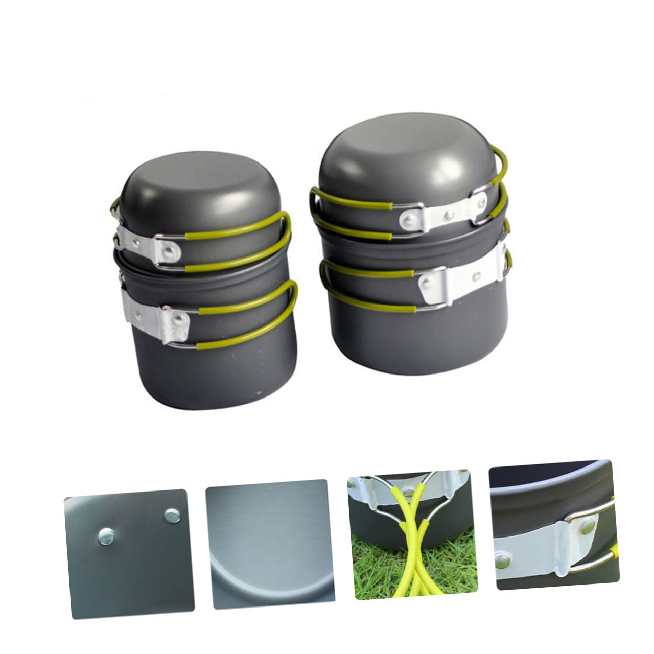 GALPADA Kit de Cocina para Acampar de Utensilios de Ollas Plegables Herramientas Portátiles para Camping para Picnic y Excursiones de Personas