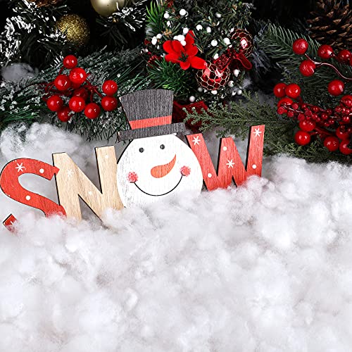 Ruisita 3 Beutel Weihnachten Kunstschnee Kunstschnee 750 g Flauschige Schneefaser für Schneedecke, Weihnachtsbaumdekoration… – Ansicht 6