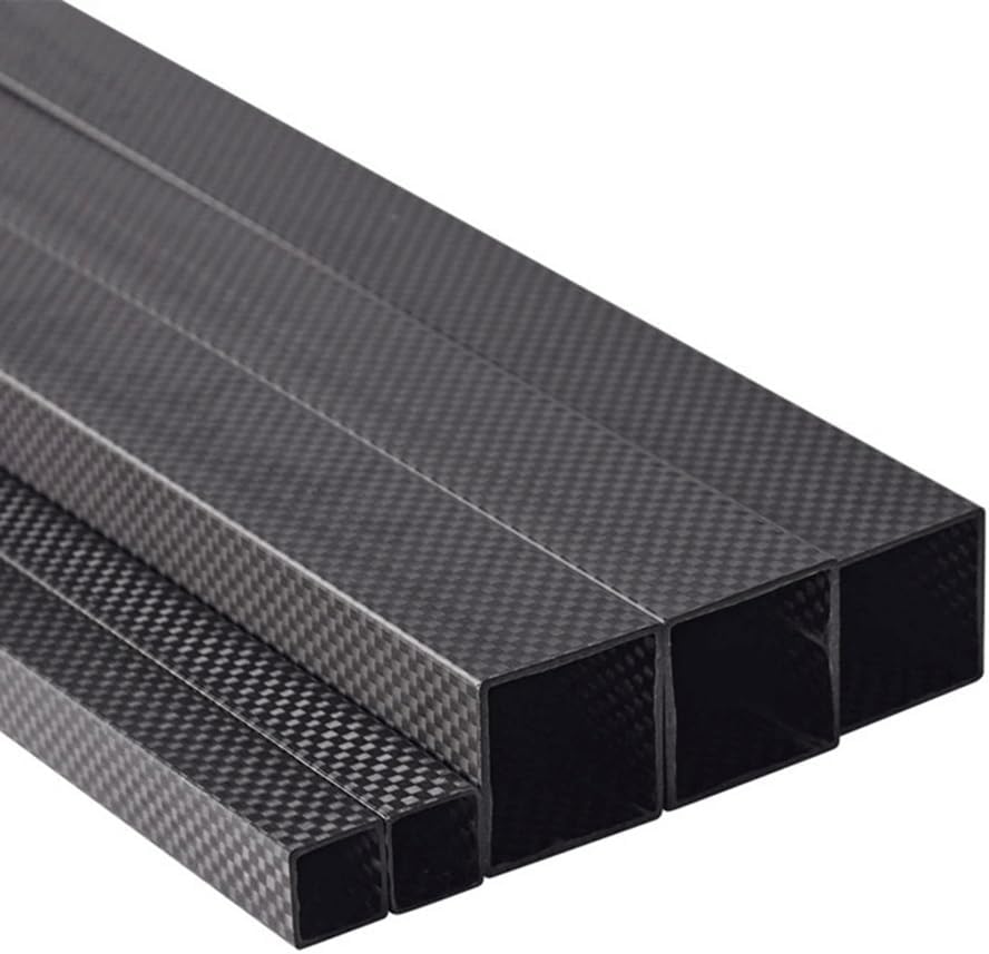 1pcs 3K Plain Matte Texture Length 1000mm Full Carbon Fiber Rectangular Square Tube, for Sports Equipment Hollow Carbon Fiber Pipe Accessories (Size : 18x18x16x1000mm)