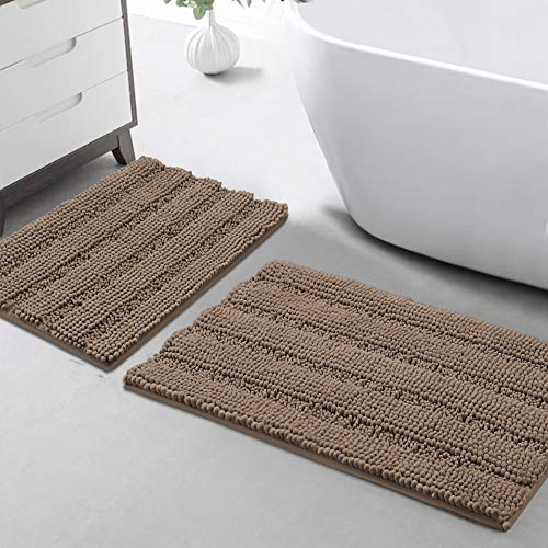 Image of Turquoize Bathroom Rug Set, 2 Piece Soft Absorbent Chenille Bath Rug Set