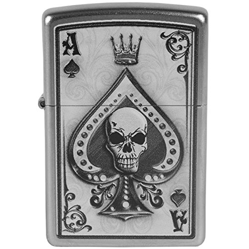 Encendedor Zippo Ace of Spade Skull Chrome miniatura 2