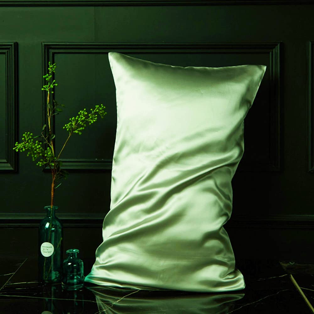 Silky Luxury Satin Pillow Case for Hair & Facial Skin to prevent wrinkles Hidden Zipper (Green, Standard(50x75cm) 2 Pk) - Image 2