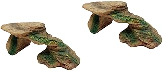 Ipetboom Reptichip 2 Peças Tartaruga Se Escondendo Da Caverna Decorações De Terrário Réptil Sapo Acessórios Tartaruga Frade Esconder Caverna Lagarto Tanque Tartaruga Rampa Resina Esconde