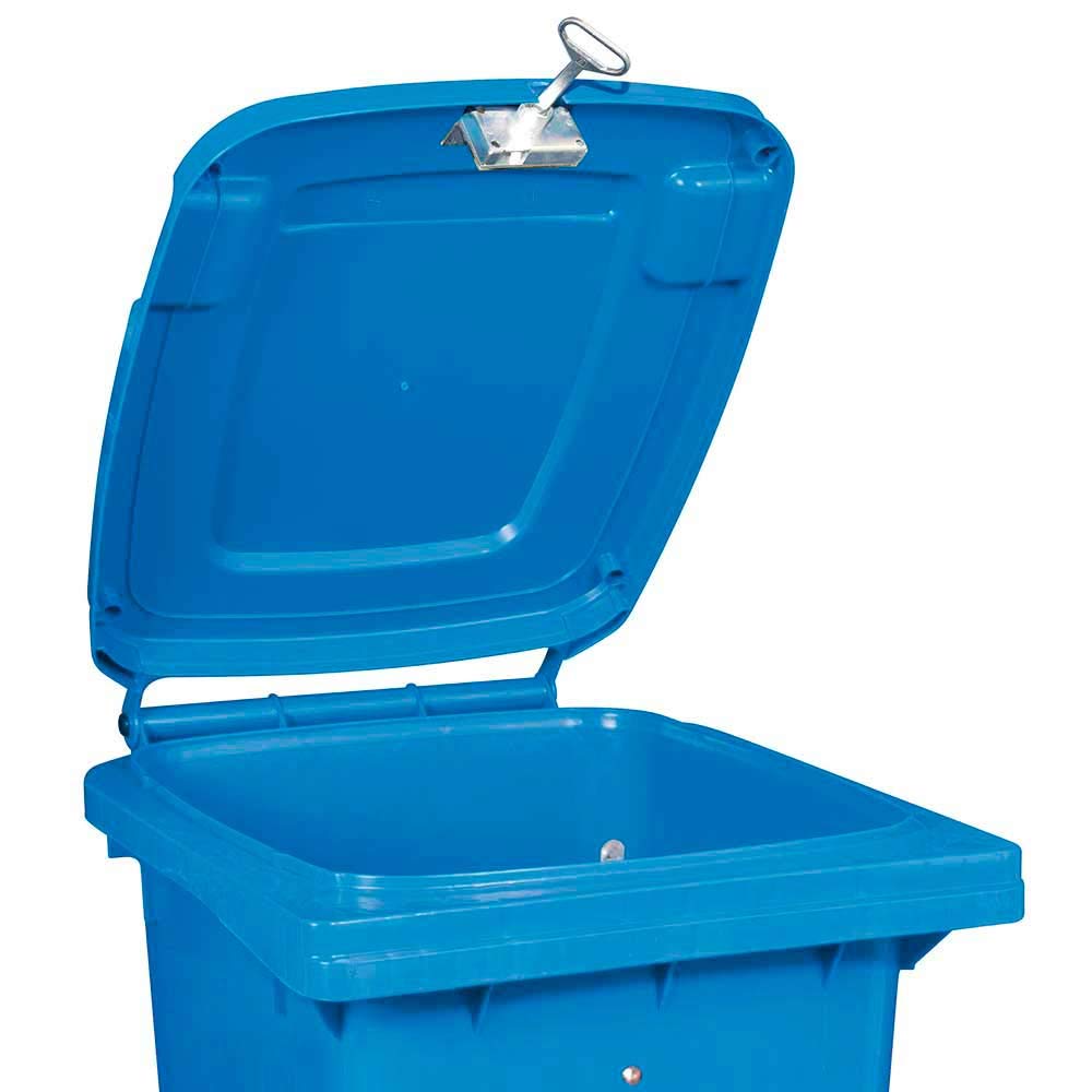 BRB Abschließbare 120 Liter Mülltonne, blau, mit Dreikantschlüssel verschließbar, BxTxH 480x550x930 mm