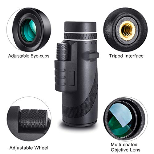 Monoculars Telescope, Eagwell Zoom Monocular Telescope, Waterproof Monocular Scope For Sporting Events, Concerts, Wildlife, Hunting ,Fishing ,Travelling (40X60 Zoom) #TOP3