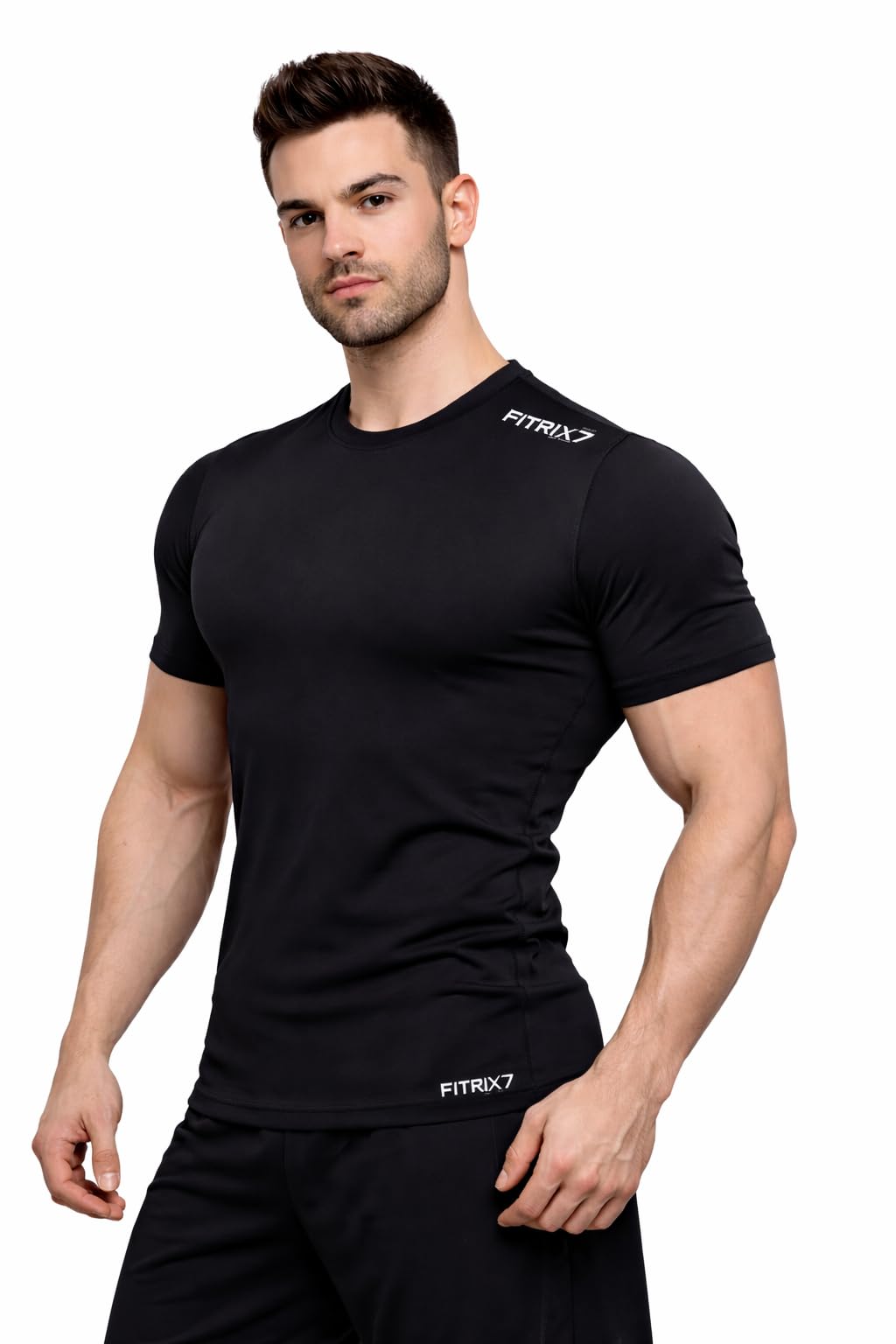 fitrix7 Men's Compression T-Shirt Half Sleeve | Quick Dry Stretchable Gym Wear | Athletic Sports T Shirt for Gym, Running, Workout & Training-picture-25