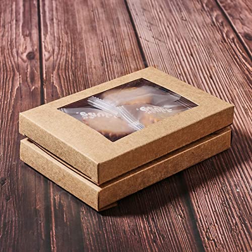 Lot de 6 Boîtes Cadeau de Noël en Papier Kraft avec Fenêtre,Sac Cadeau Noël pour emballage cadeau, bonbons, chocolats, biscuits, aliments pour Décoration de Noël - Image 6
