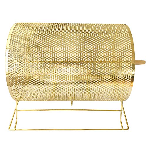 YH Poker Deluxe Medium Size Brass Plated Raffle Drawing Ticket Drum Holds 5000 Drawing Tickets Spinning Lottery