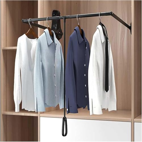Élévateur à vêtements réglable en aluminium noir pour placard de 65 à 85 cm
