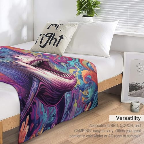 Couverture en lit douce en flanelle de requin avec finitions résistantes