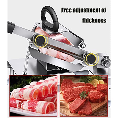 Allesschneider Aus Edelstahl Manueller Mit Einstellbare Schnittstärke 0.3-15mm Fleischschneider Wurstschneidemaschine… – Bild 6