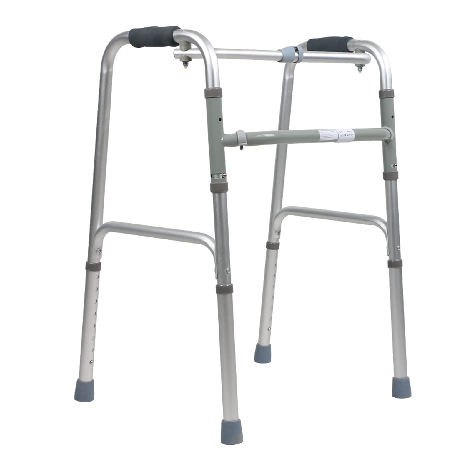 Andador sin Ruedas Andador Ligero y Plegable de Aluminio para Personas Mayores Altura Ajustable para Adultos y