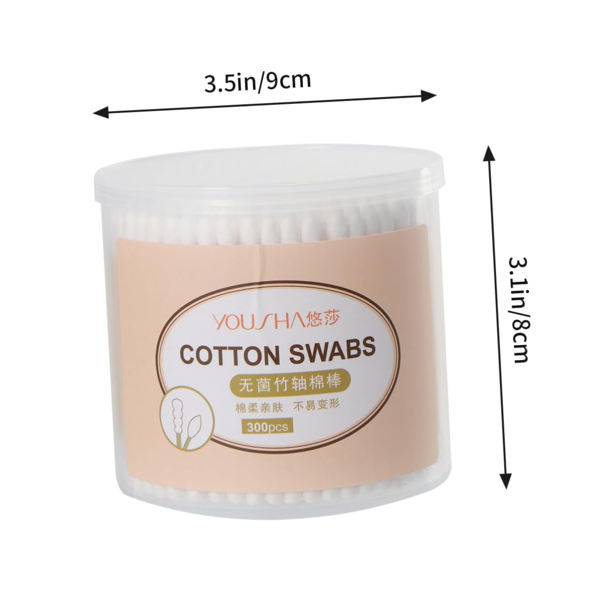 Mikinona 2 Boxes of 300 Cotton Stick Swabs Perfect for Ear Cleaning Makeup Application Durable Soft White