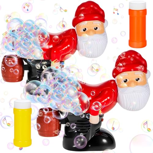 Wovnet 2 Pcs Christmas Santa Claus Bubble Machine, Red
