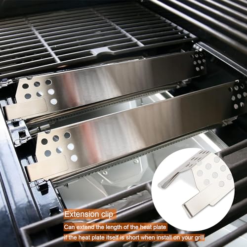 Hisencn Repair Kit for Master Forge 1010037, 1010048 Gas Grill Models, Stainless Steel Burners, Stainless Steel Heat Plates Replacement Parts, Grill Replacement Parts for Master Forge