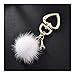 YUNGYE Anillo Dominante De Piel Cadena De La Llave del Coche del Encanto del Amor De Peluche Llavero Colgante De Joyería del Regalo del Partido (Color : White)