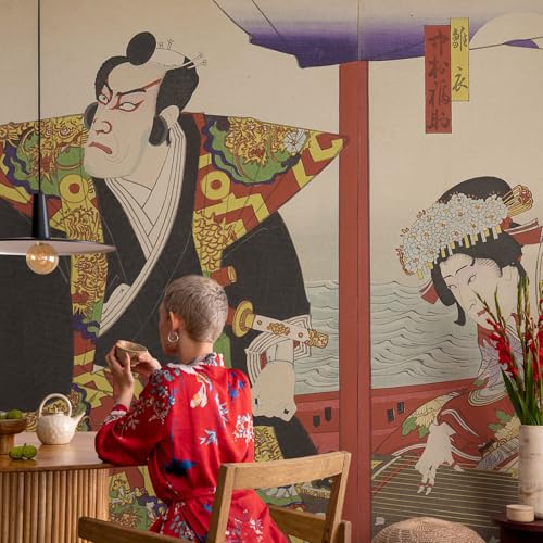 Fotomural adhesivo teatro japonés de 152x104 cm lavable para tapar imperfecciones de pared 4