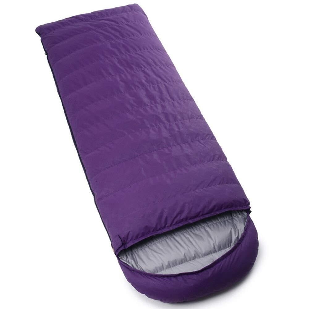 Sacco a pelo in piuma d'oca viola ultraleggero alpinismo all'aperto cuciture da campeggio Sacco a pelo for adulti Piuma d'oca bianca Sacco a pelo universale for esterni quattro stagioni Sacco