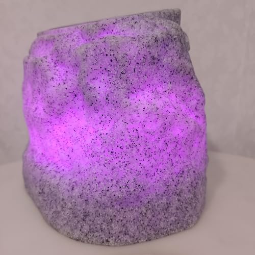 DGREVIGX Solar Rock Speakers Outdoor Water-Resistant Solar Powered Rock Speaker with Lights TWS Patio Outside Garden BBQ Deck Gray 1-Pack - Image 4