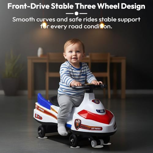 Image of StarAndDaisy Panda Baby Swing /Magic Car for Kids Toys for 2-5 Years boy, with LED Light & Music, Backrest seat, 360 Swivel Steering Twister Ride-on /car Toy with Smoke & Water Injection -Black