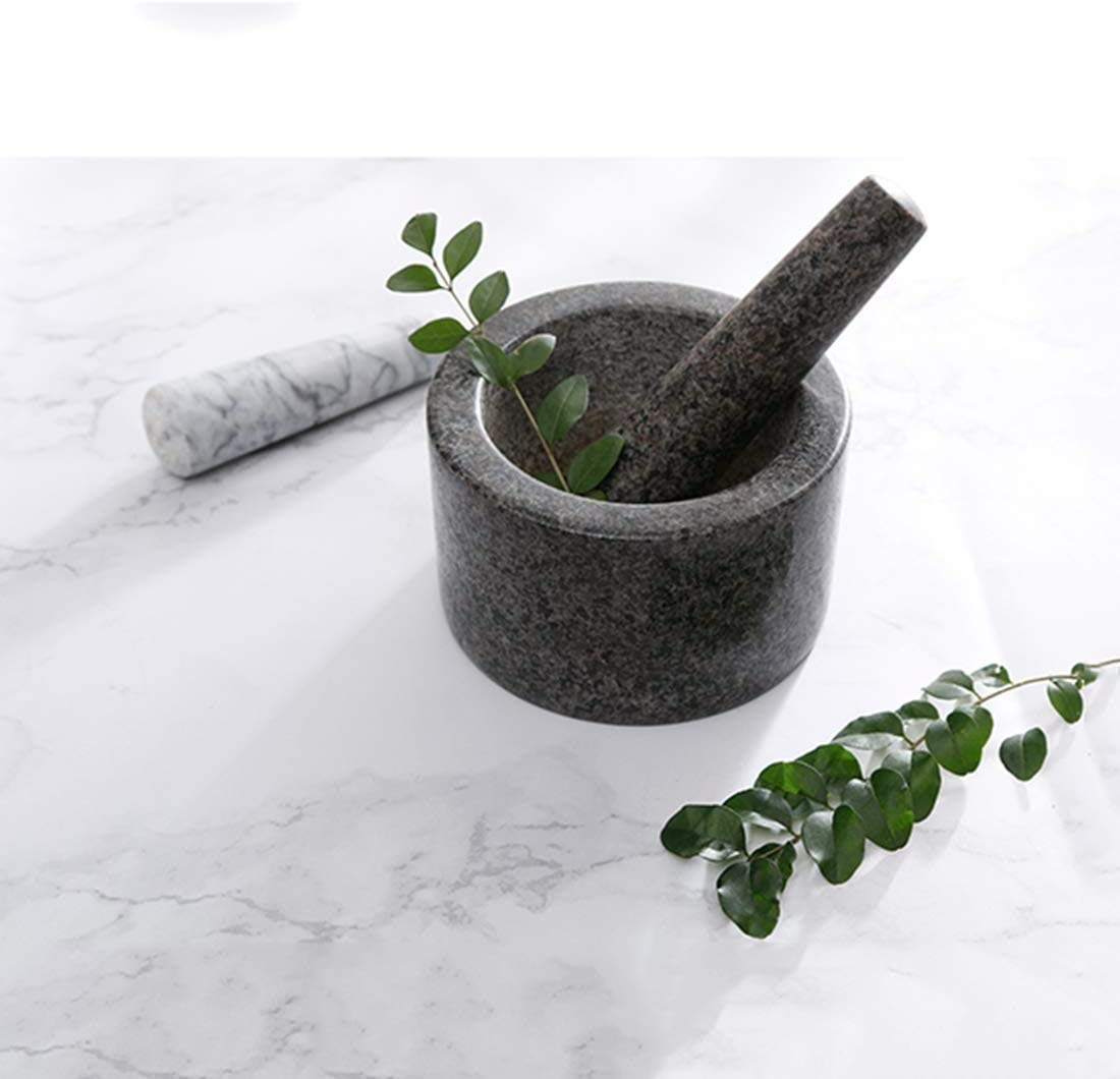 Ensemble de Granit de mortier et de pilonage pour épices Pestos Assaisonnements Pâtes Guacamole Herb Bol Facile à Nettoyer et Facile à Utiliser