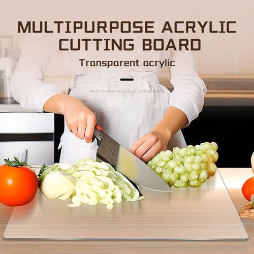 Tabla de Cortar de Acrílico con Borde para Encimera, 41,1 x 31,0 cm, Transparente, para Protección de Encimera y Preparación de Alimentos en Cocina miniatura 3