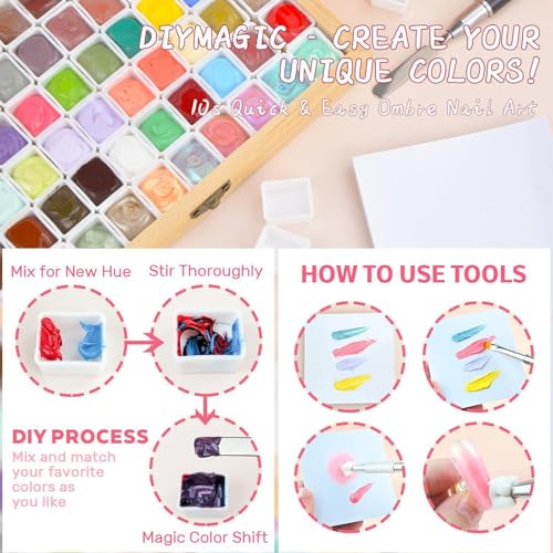 Gel para manicura de viaje set de 60 esmaltes efecto degradado para casa 7