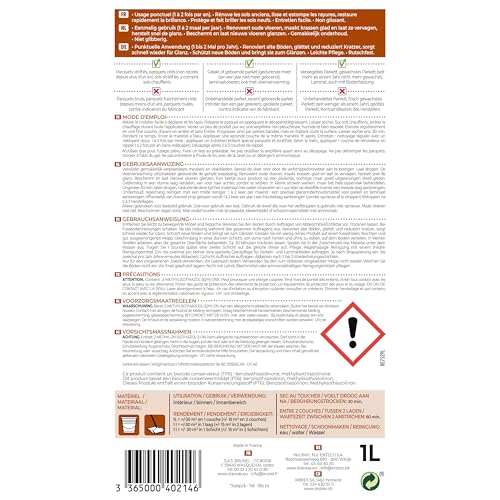 STARWAX - Glanzauffrischer für Parkett - Pflegeprodukt für Parkett - Hält bis zu 1 Jahr an - Lange Glanzwirkung - Gegen Kratzer, gegen Flecken - Rutschfest - - Kanister 1 l