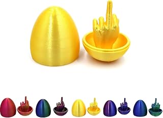 YHYPSY Huevos de Pascua con Forma de Dedo Medio, Divertidos Huevos Impresos en 3D, una Broma única y Sorprendente for Adultos, un Divertido Regalo de Pascua.(Three-Color Colorful)