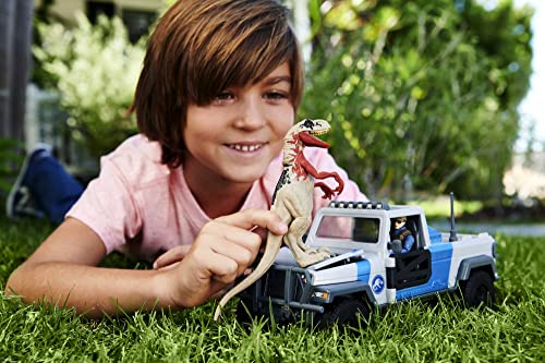 Jurassic World Toys Search 'N Smash Truck Set With Atrociraptor Dinosaur & Human Action Figure, Vehicle With Destruct Features #TOP1