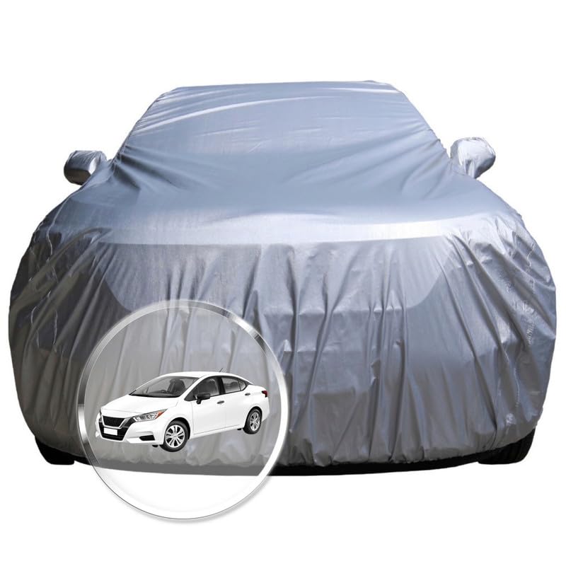 Image of NEODRIFT 'CrystalTech' Car Cover for Nissan Sunny (100% Water-Resistant, All Weather Protection, Tailored Fit, Multi-Layered & Breathable Fabric) (Colour: Crystal Silver)