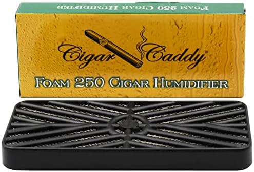Cigar Caddy Deluxe Humidifier, Large Foam Humidifier, Rectangle, Maintains 70% Humidity for up to 250 Cigars, Green