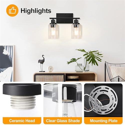 Iluminación de pared interior E27 con cilindro de cristal transparente y aluminio sólido 3