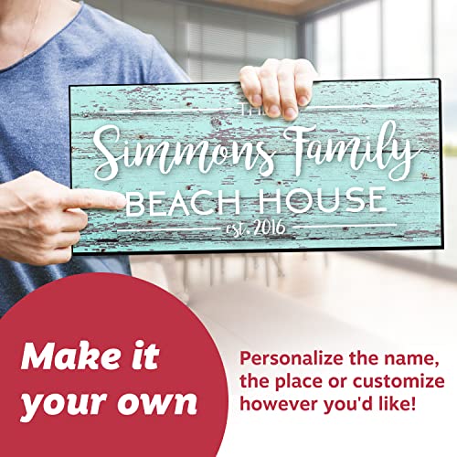Personalized Mint Rustic Wood Plank Look Beach House Key Hanger #TOP3