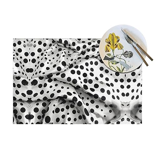 Sets de table lavables à pois noirs pour table de cuisine