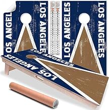 Los Angeles Cornhole Board Wraps and Decals for Boards Set of 2 Skins Professional Vinyl Covers Sticker - Dark Gold and Blue Football Tailgating Cornhole Wraps Stickers Skins Cornhole Wraps for Boards